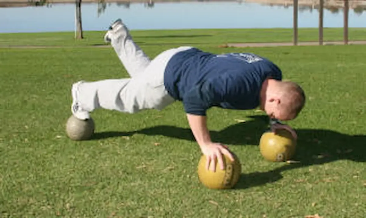 Jeremy NyQuist performing a push-up
